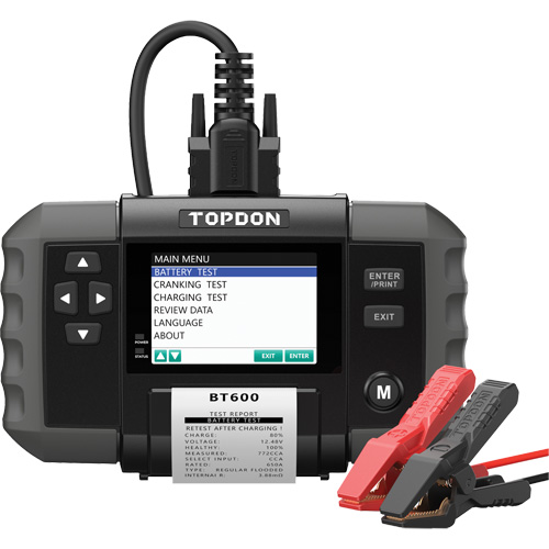 Testeur de batterie 12?V et de syst&egrave;mes 12?V/24?V BT600 avec imprimante int&eacute;gr&eacute;e Chandler Sales