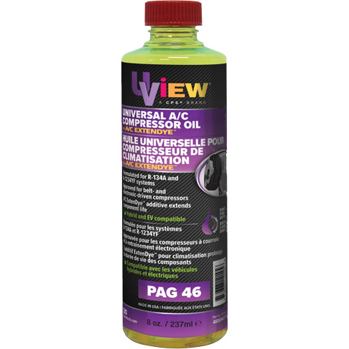 Huile universelle PAG 46 avec ExtenDye pour syst&egrave;me de climatisation, 237 ml, Bouteille Chandler Sales