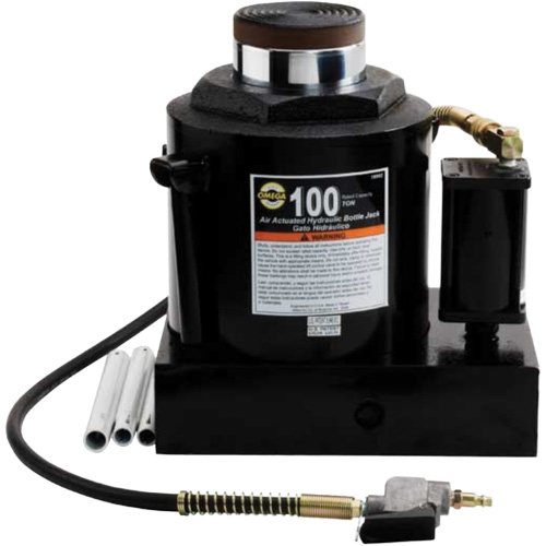 Air Actuated Bottle Jack, 100 Ton(s), Air Hydraulic/Manual Hydraulic, 17-22/25" Raised Height Chandler Sales