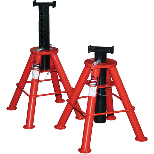 High Height Jack Stand, Locking Pin, 10 Tons Capacity, 28" - 47" H Chandler Sales