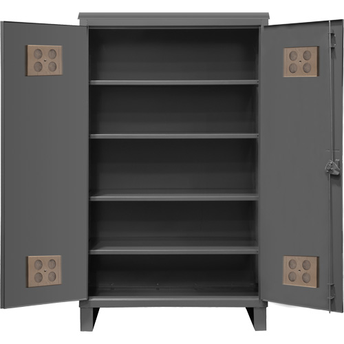 Heavy-Duty Outdoor Cabinet, Steel, 4 Shelves, 78" H x 48" W x 24" D, Grey Chandler Sales