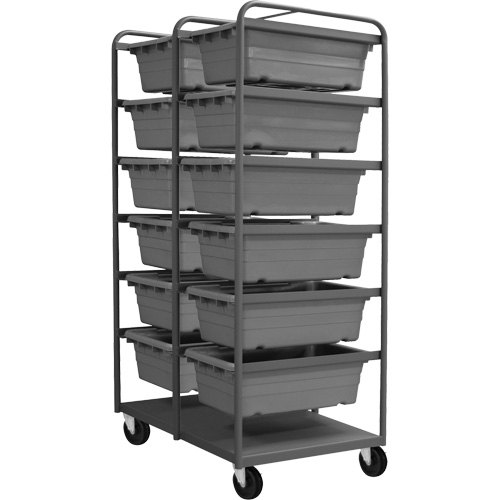 Mobile Tub Rack, Double-sided, 12 bins, 26" W x 36" D x 74" H Chandler Sales