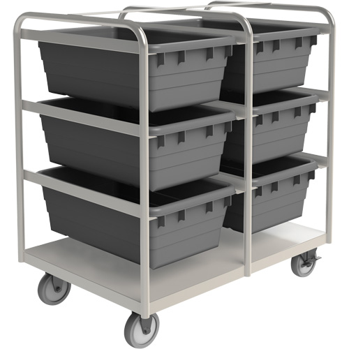 Mobile Tub Rack, Double-sided, 6 bins, 26" W x 36" D x 42" H Chandler Sales