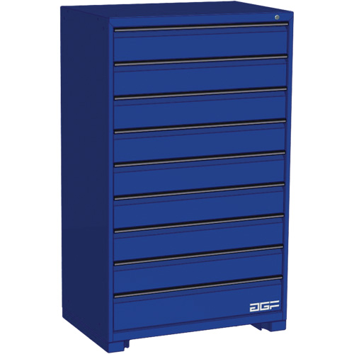 Modular Drawer Cabinet, 9 Drawers, 36" W x 24" D x 60" H, Blue Chandler Sales