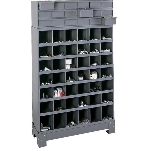 Unit&eacute; de stockage modulaire pour petites pi&egrave;ces, Acier, 18 tiroirs, 33-3/4" x 12-1/4" x 58-5/8", Gris Chandler Sales