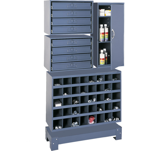 Modular Small Parts Storage Unit, Steel, 8 Drawers, 33-3/4" x 12-1/4" x 59-5/8", Grey Chandler Sales