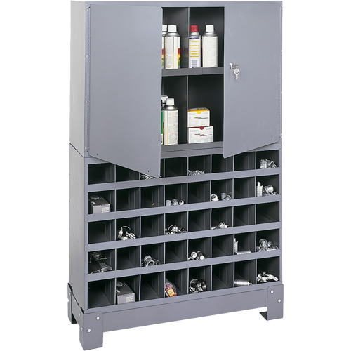 Unit&eacute; de stockage modulaire pour petites pi&egrave;ces, Acier, 0 tiroirs, 33-3/4" x 12-1/4" x 53-1/2", Gris Chandler Sales