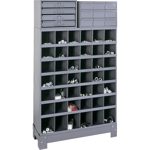 Modular Small Parts Storage Unit, Steel, 13 Drawers, 33-3/4" x 12-1/4" x 59", Grey Chandler Sales