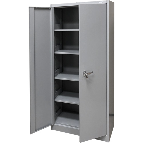 Storage Cabinet, Steel, 4 Shelves, 66" H x 30" W x 15" D, Grey Chandler Sales