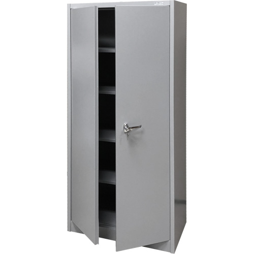 Storage Cabinet, Steel, 4 Shelves, 66" H x 30" W x 15" D, Grey Chandler Sales