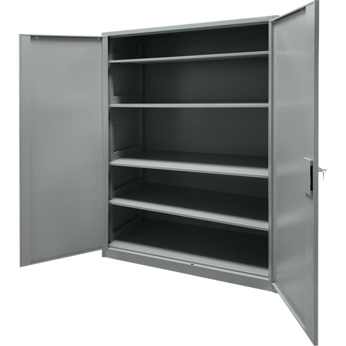 Storage Cabinet, Steel, 4 Shelves, 78" H x 48" W x 24" D, Grey Chandler Sales