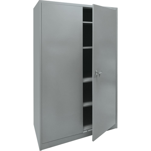 Storage Cabinet, Steel, 4 Shelves, 78" H x 48" W x 24" D, Grey Chandler Sales