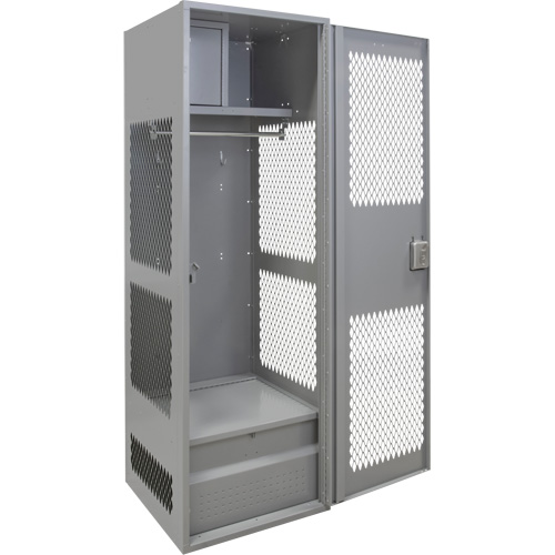 Gear Locker with Door, Steel, 24" W x 24" D x 72" H, Grey Chandler Sales