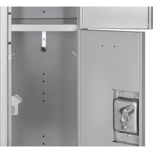 Lockers, 3 -tier, 12" x 18" x 86", Steel, Grey, Knocked Down Chandler Sales