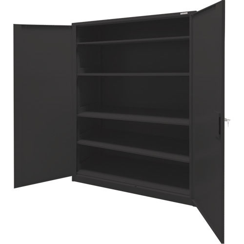 Armoire d'entreposage, Acier, 4 Tablettes, 78" h x 48" la x 24" P, Noir Chandler Sales