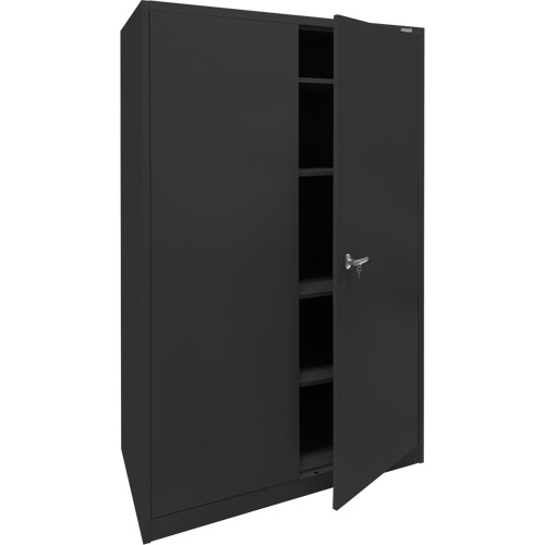 Armoire d'entreposage, Acier, 4 Tablettes, 78" h x 48" la x 24" P, Noir Chandler Sales
