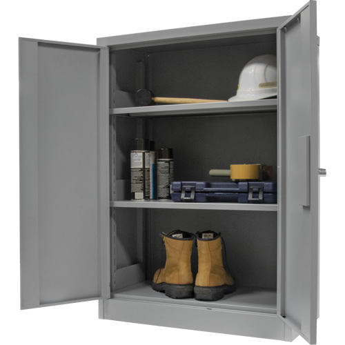 Counter-High Storage Cabinet, Steel, 2 Shelves, 42" H x 36" W x 24" D, Grey Chandler Sales