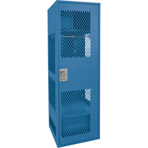 Gear Locker with Door, Steel, 24" W x 18" D x 72" H, Dark Blue Chandler Sales