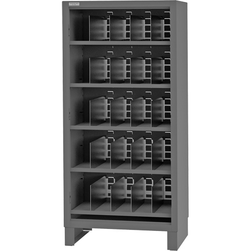 Armoire robuste &agrave; façade ouverte avec s&eacute;parateurs, Acier, 0 tiroirs, 36" x 24" x 78", Gris Chandler Sales