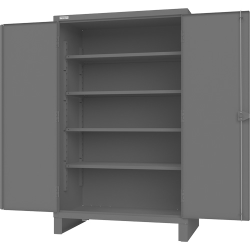 Cabinet with Recessed Pegboard Doors, Steel, 4 Shelves, 78" H x 48" W x 30" D, Grey Chandler Sales