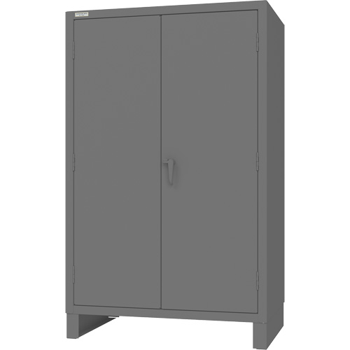 Cabinet with Recessed Pegboard Doors, Steel, 4 Shelves, 78" H x 48" W x 30" D, Grey Chandler Sales