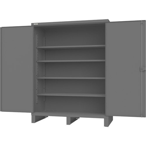 Armoire avec portes encastr&eacute;es, Acier, 4 Tablettes, 78" h x 60" la x 30" P, Gris Chandler Sales