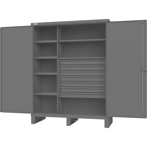 Armoire &agrave; portes encastr&eacute;es standards, Acier, 60" la x 24" p x 78" h, Gris Chandler Sales