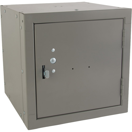 Stackable Cube Locker, 12" x 12" x 12", Steel, Grey, Knocked Down Chandler Sales