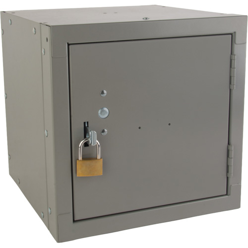 Stackable Cube Locker, 12" x 12" x 12", Steel, Grey, Knocked Down Chandler Sales