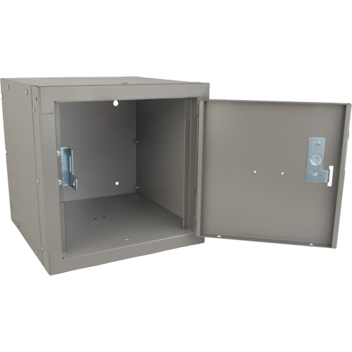 Stackable Cube Locker, 12" x 12" x 12", Steel, Grey, Knocked Down Chandler Sales