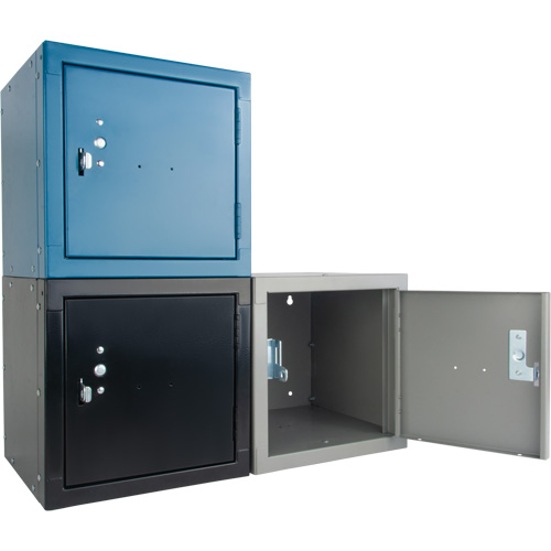Stackable Cube Locker, 12" x 12" x 12", Steel, Grey, Knocked Down Chandler Sales
