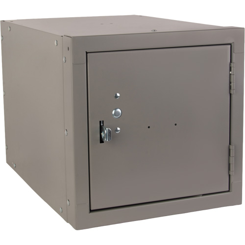 Stackable Cube Locker, 12" x 18" x 12", Steel, Grey, Knocked Down Chandler Sales