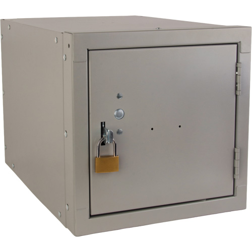 Stackable Cube Locker, 12" x 18" x 12", Steel, Grey, Knocked Down Chandler Sales