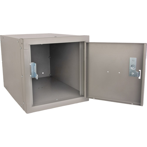 Stackable Cube Locker, 12" x 18" x 12", Steel, Grey, Knocked Down Chandler Sales