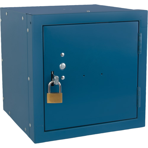 Stackable Cube Locker, 12" x 12" x 12", Steel, Blue, Knocked Down Chandler Sales