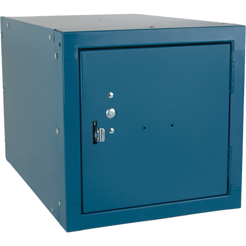 Casier cubique empilable, 12" x 18" x 12", Acier, Bleu, D&eacute;mont&eacute; Chandler Sales