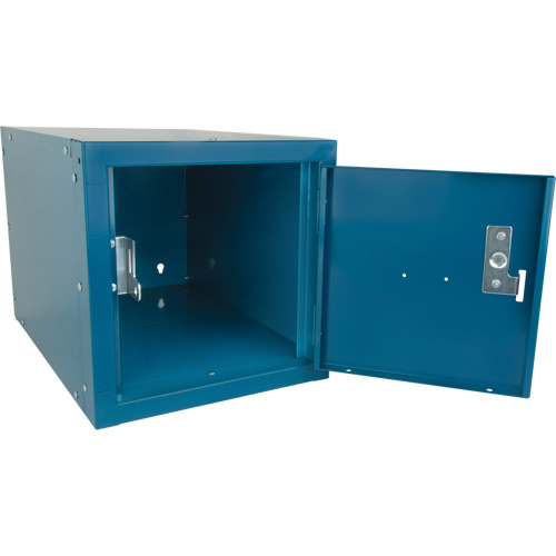 Casier cubique empilable, 12" x 18" x 12", Acier, Bleu, D&eacute;mont&eacute; Chandler Sales