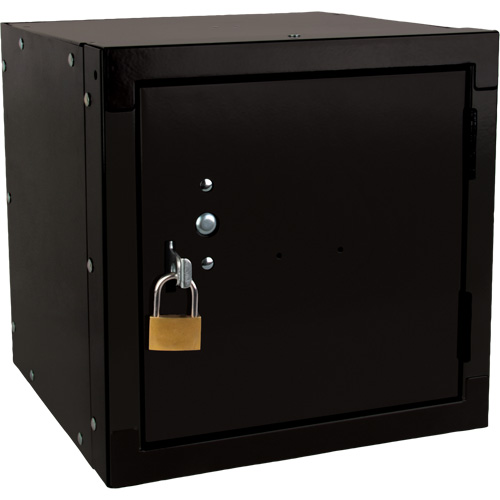 Stackable Cube Locker, 12" x 12" x 12", Steel, Black, Knocked Down Chandler Sales