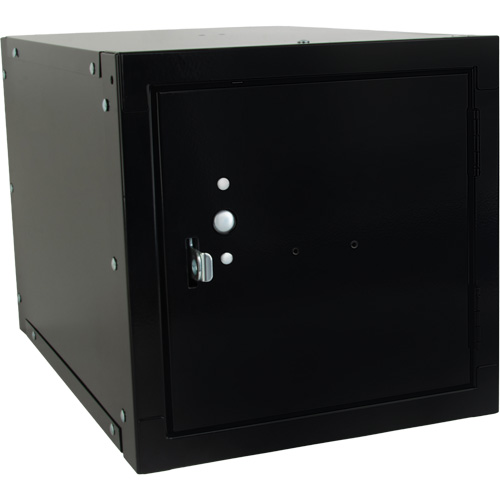 Stackable Cube Locker, 12" x 18" x 12", Steel, Black, Knocked Down Chandler Sales