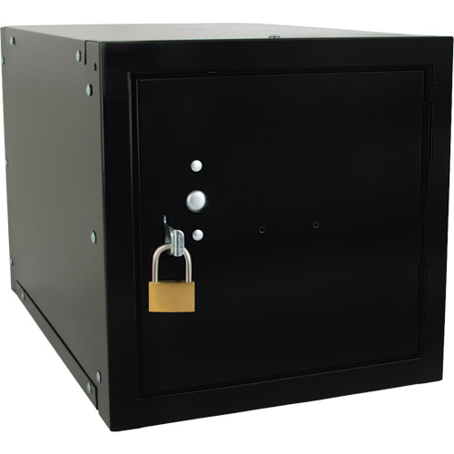 Stackable Cube Locker, 12" x 18" x 12", Steel, Black, Knocked Down Chandler Sales