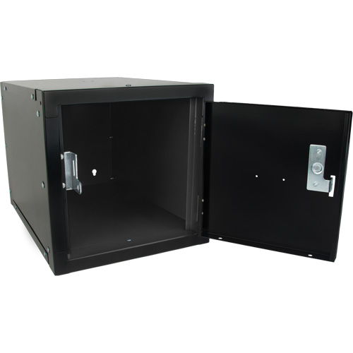 Stackable Cube Locker, 12" x 18" x 12", Steel, Black, Knocked Down Chandler Sales