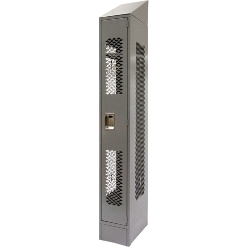 Vented Lockers, 12" x 18" x 88", Steel, Grey, Knocked Down, Perforated Chandler Sales