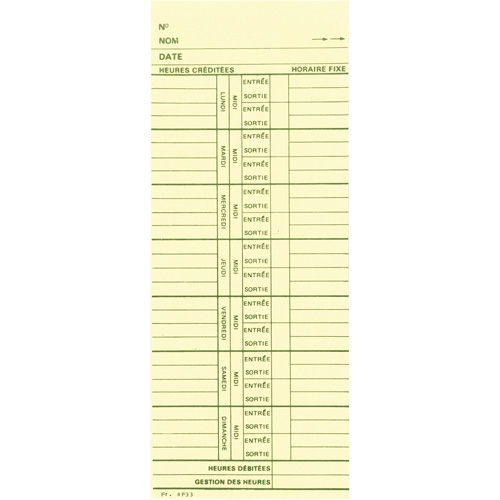 Cartes de temps Chandler Sales