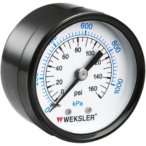 Dry Pressure Gauge, 1-1/2" , 0 - 160 psi, Back Mount, Analogue Chandler Sales
