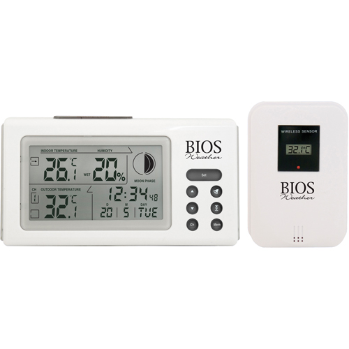 Thermom&egrave;tres int&eacute;rieurs/ext&eacute;rieurs avec horloge, Contact, Num&eacute;rique, 32 &agrave; 122°F (0 to 50°C) Chandler Sales