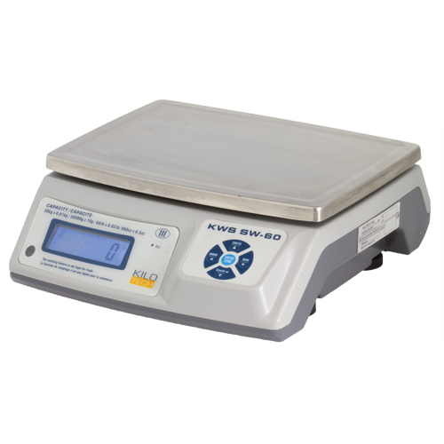 Electronic Digital Weighing Scales, 12 lbs. / 6 kg Cap., 0.002 kg/2 g/0.005 lbs./0.1 oz. Graduations Chandler Sales