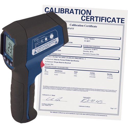 Thermom&egrave;tre &agrave; infrarouge avec certificat ISO, -31°- 1202° F ( -35° - 650° C ), 12:1, &eacute;missivit&eacute; Ajustable Chandler Sales