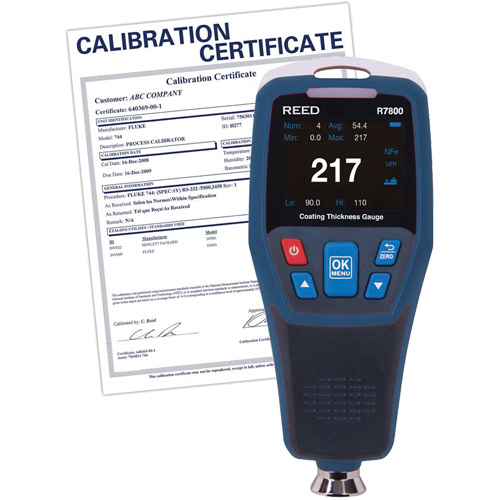 Jauge d'&eacute;paisseur de rev&ecirc;tement avec certification de calibration Chandler Sales