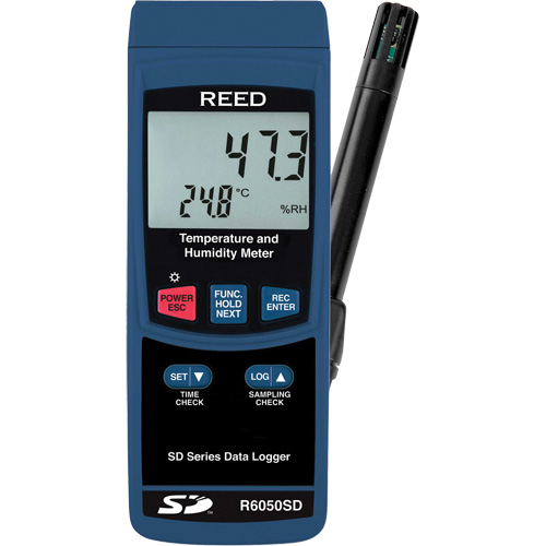 Thermo-hygrom&egrave;tre avec enregistreur de donn&eacute;es, 5% - 95% HR, 32° - 122° F (0° - 50°C) Chandler Sales