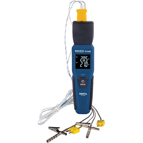 Thermom&egrave;tre &agrave; thermocouple de s&eacute;rie intelligente R1640 avec sondes pour fourneau/cong&eacute;lateur, Contact, Num&eacute;rique, 32-122°F (0-50°C) Chandler Sales